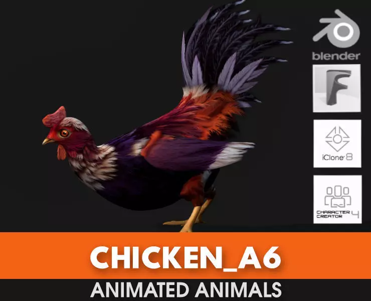Chicken A6 Low-poly 3D model_0