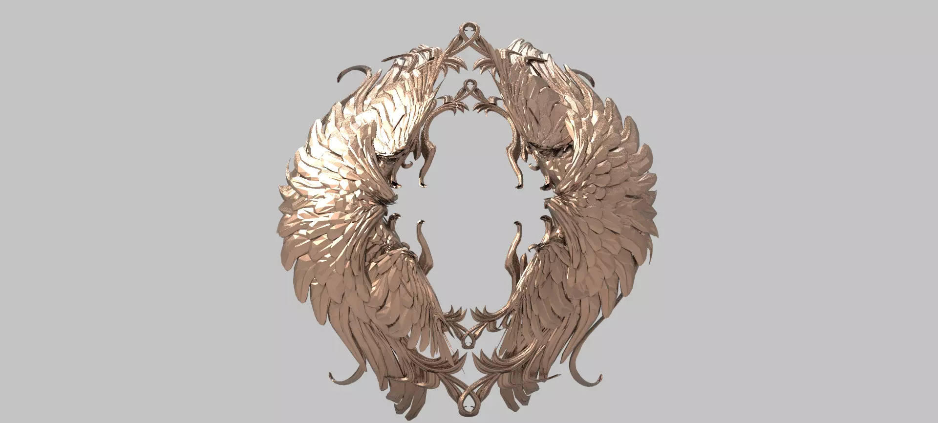 Baroque Heart Wings  3D model_0