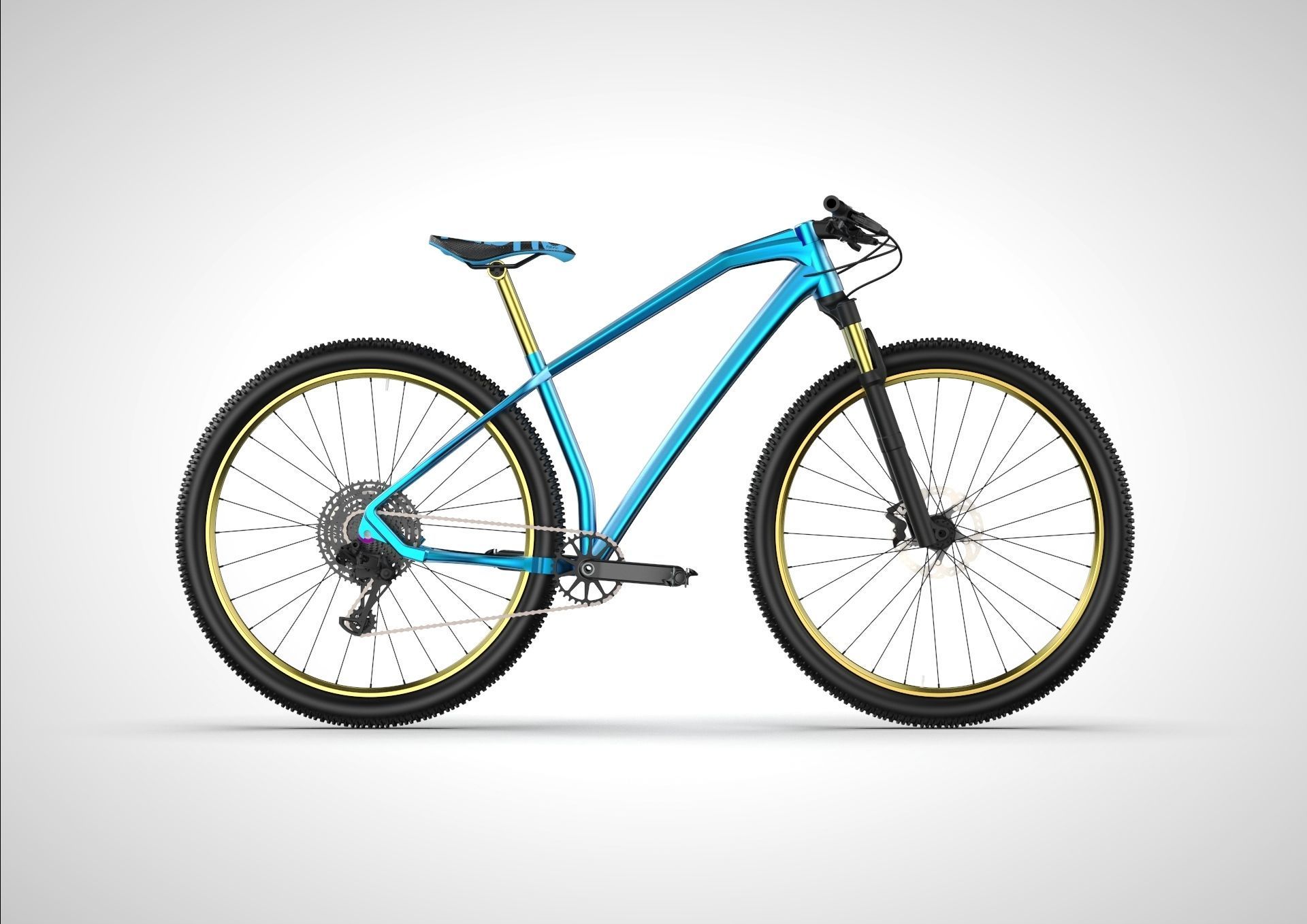 HARDTAIL MOUNTAIN BIKE 29 INCH WHEEL -  ACTUAL DIMENSION 3D model_2