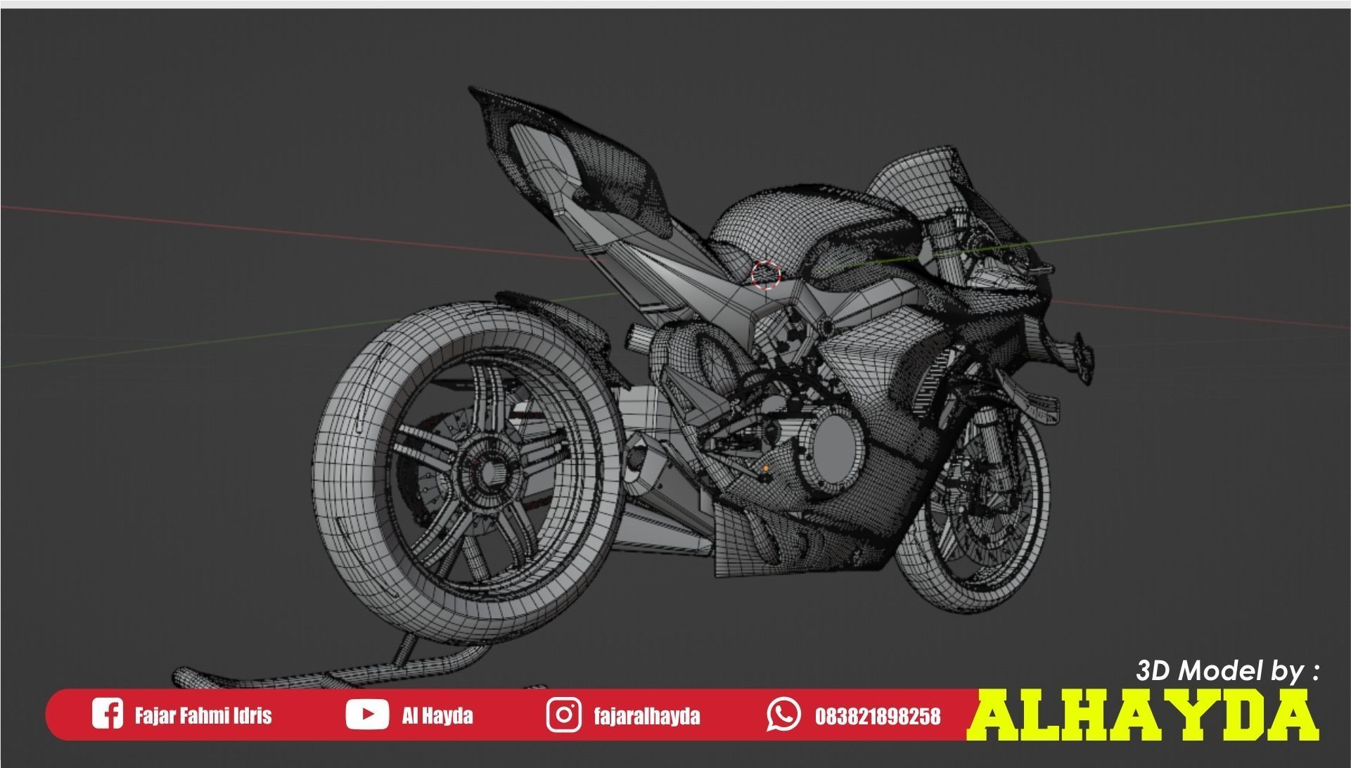 Panigale V4 Superleggera Gresini Racing fixed version Low-poly 3D model_7