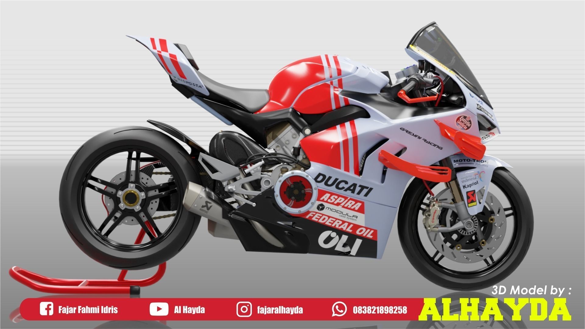 Panigale V4 Superleggera Gresini Racing fixed version Low-poly 3D model_4