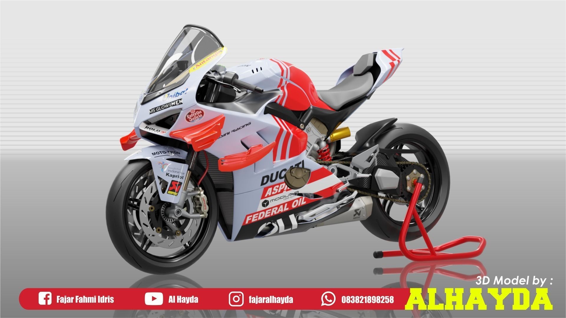 Panigale V4 Superleggera Gresini Racing fixed version Low-poly 3D model_2
