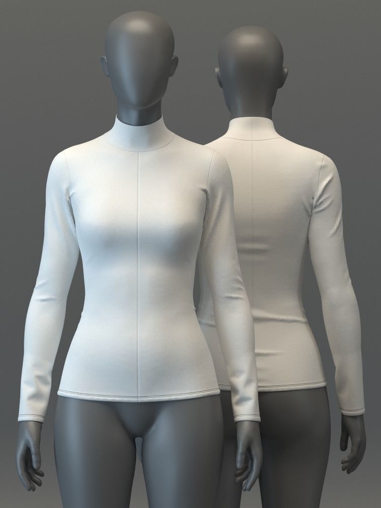 LS Turtleneck Tee 3D model_2