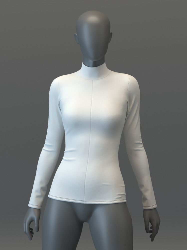 LS Turtleneck Tee 3D model_3
