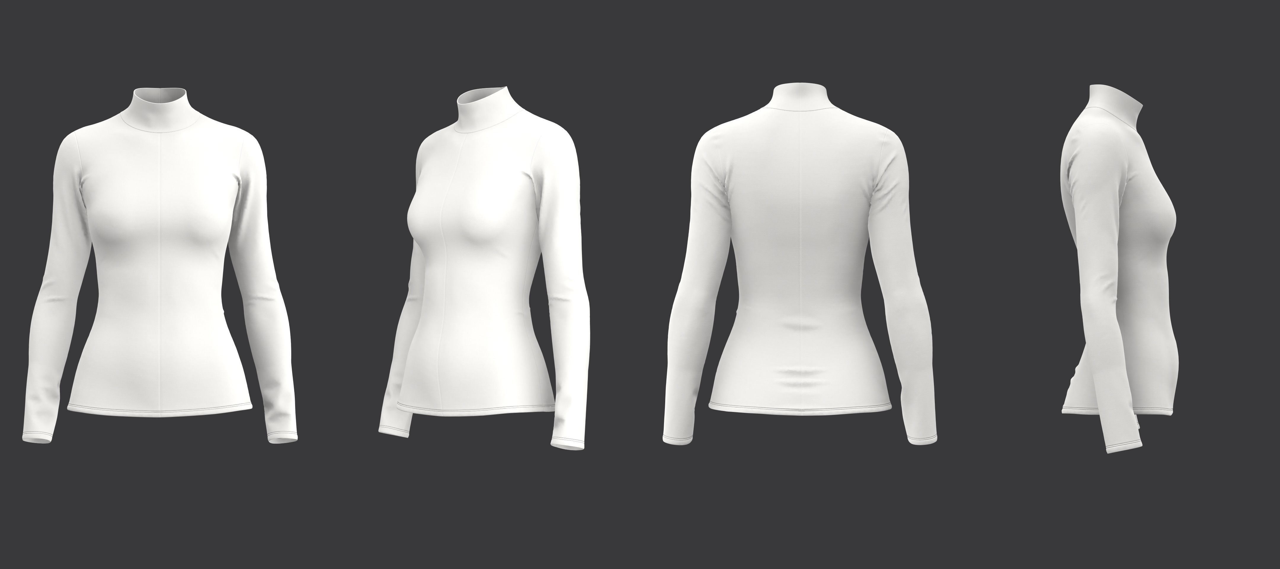 LS Turtleneck Tee 3D model_9
