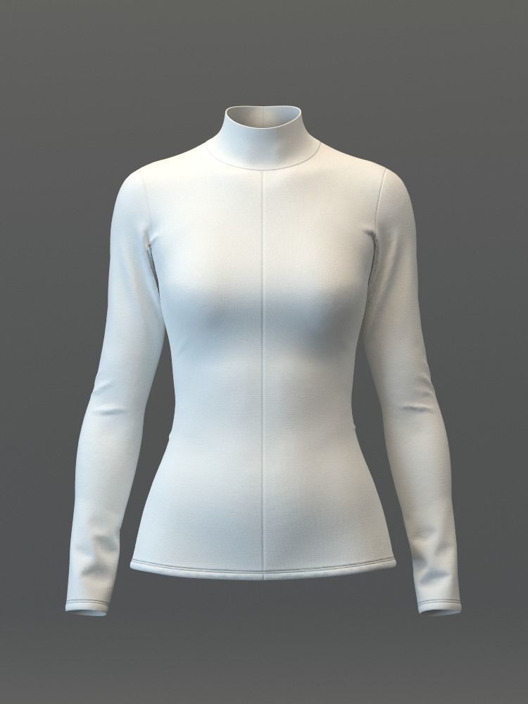 LS Turtleneck Tee 3D model_7