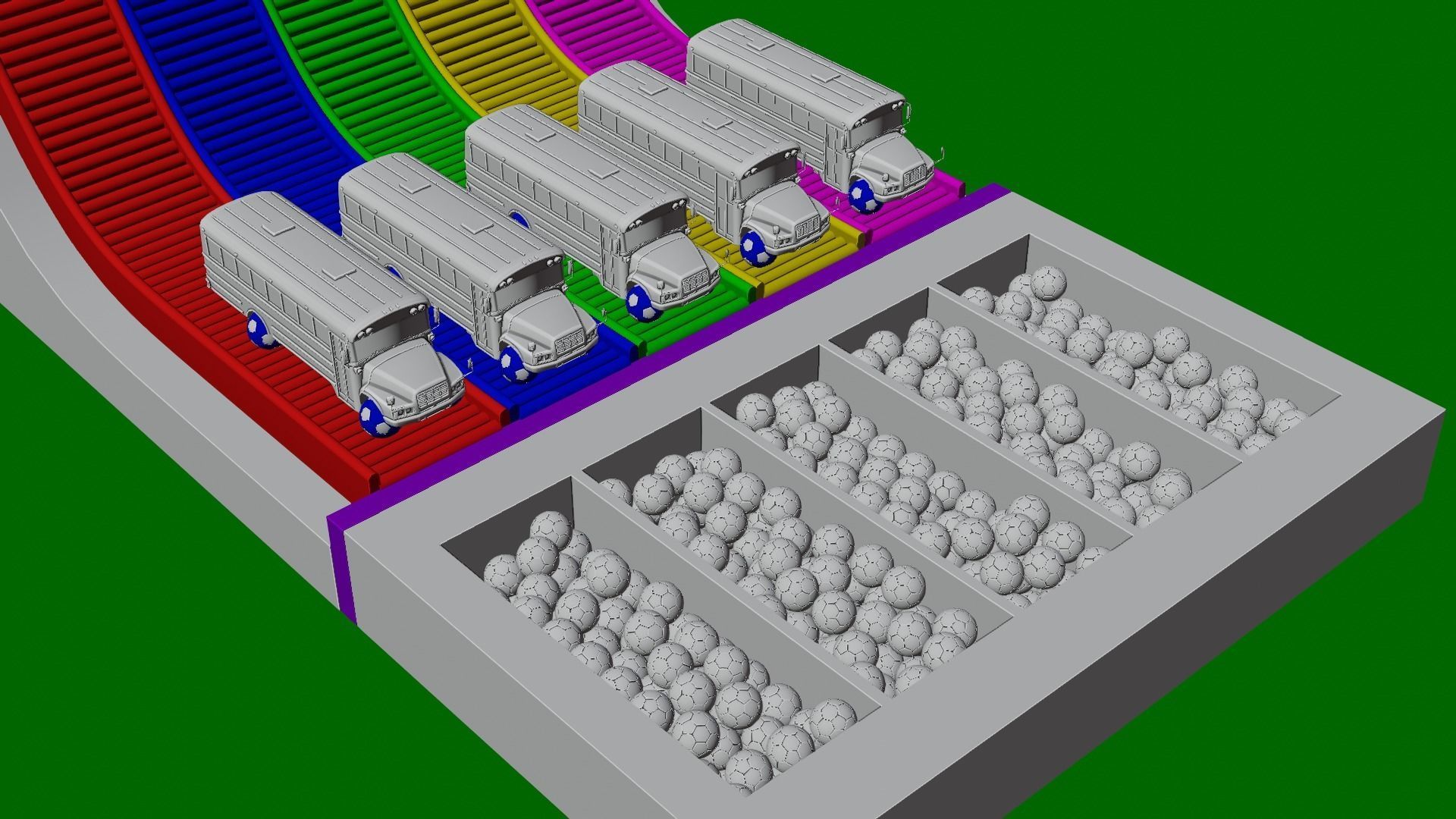School Bus Attacked by color Gun 3D model_3
