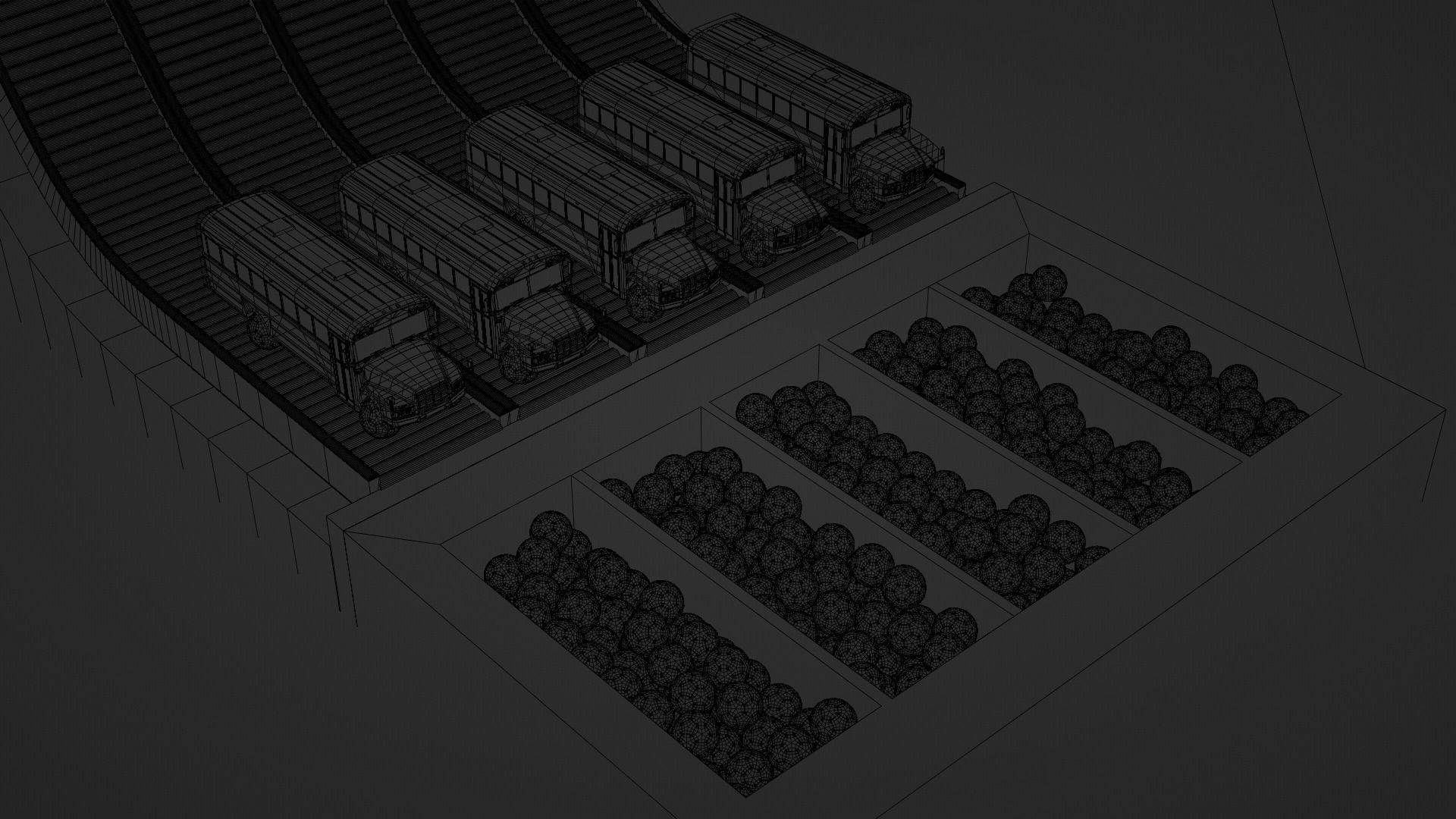 School Bus Attacked by color Gun 3D model_4