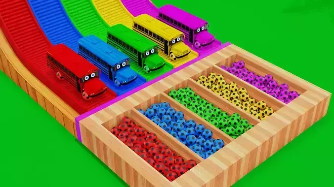 School Bus Attacked by color Gun 3D model