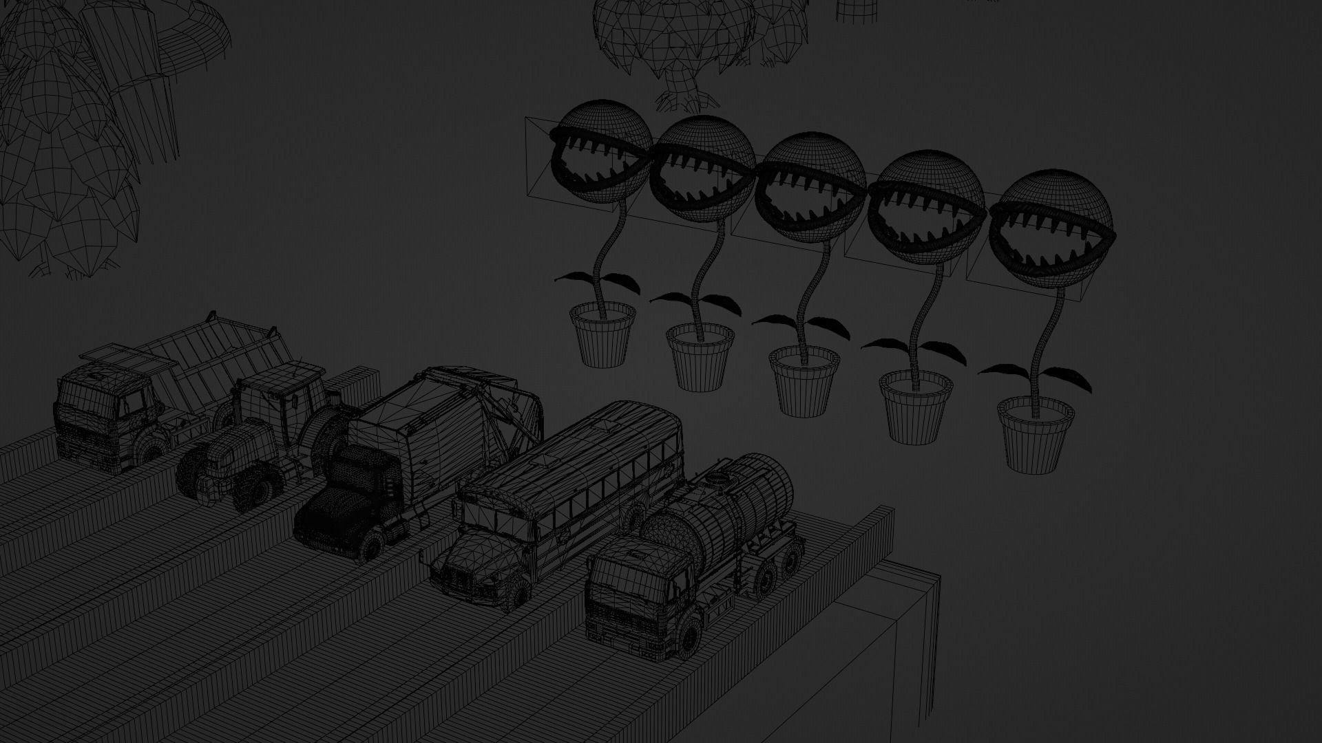 Monster Plant Eating Vehicles 3D model_6