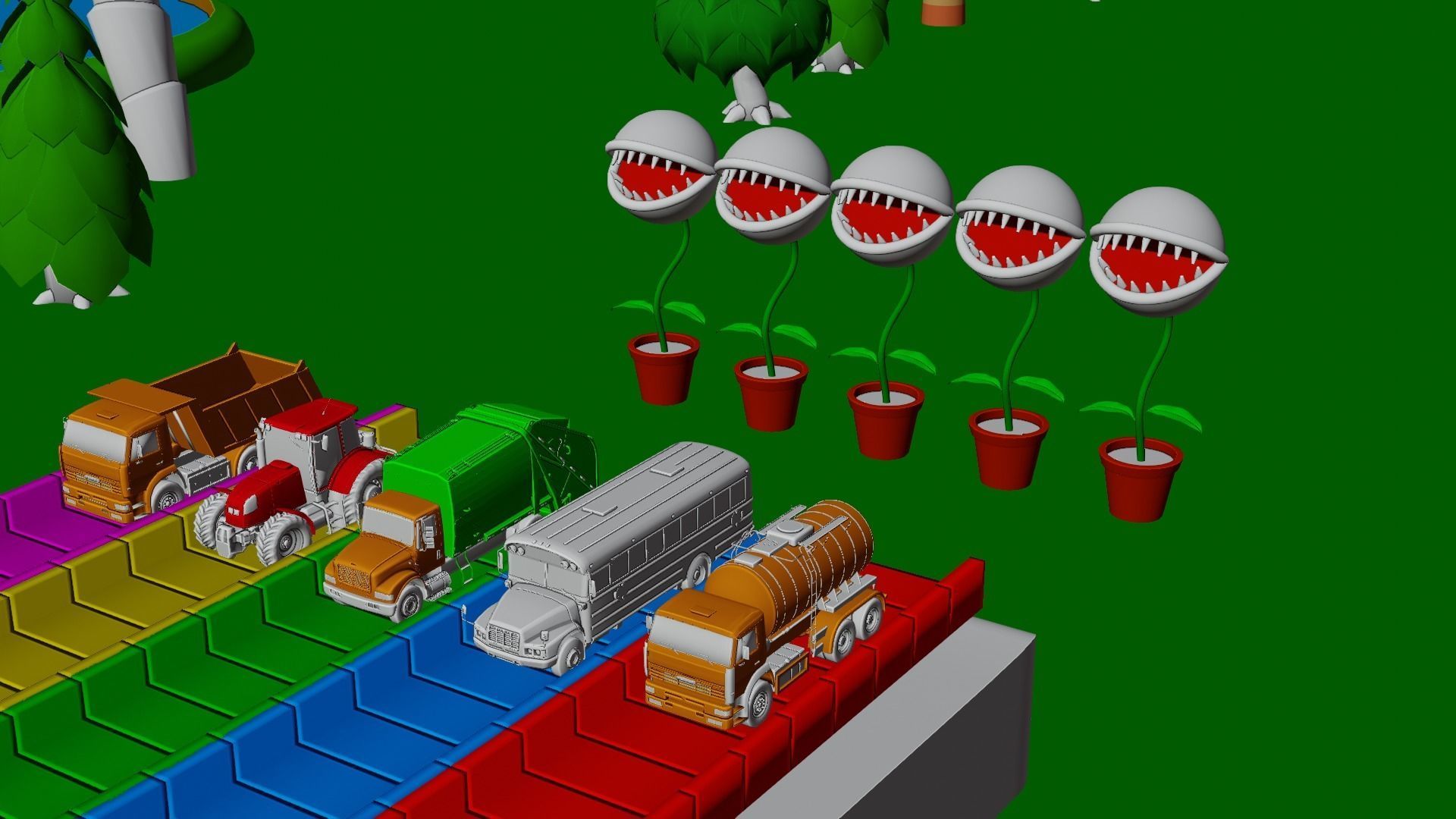 Monster Plant Eating Vehicles 3D model_5