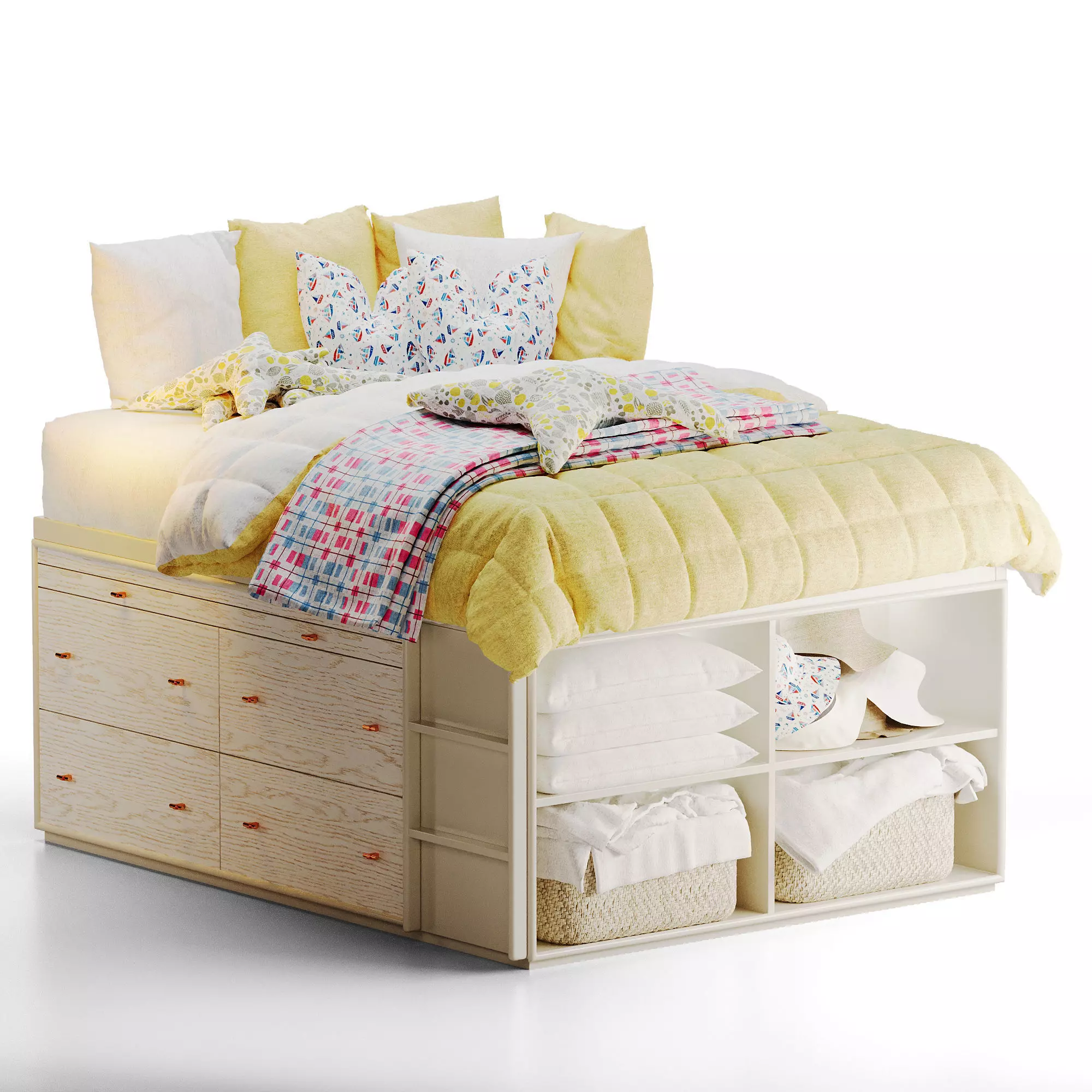 Modernist Captains Bed Low-poly 3D model_0