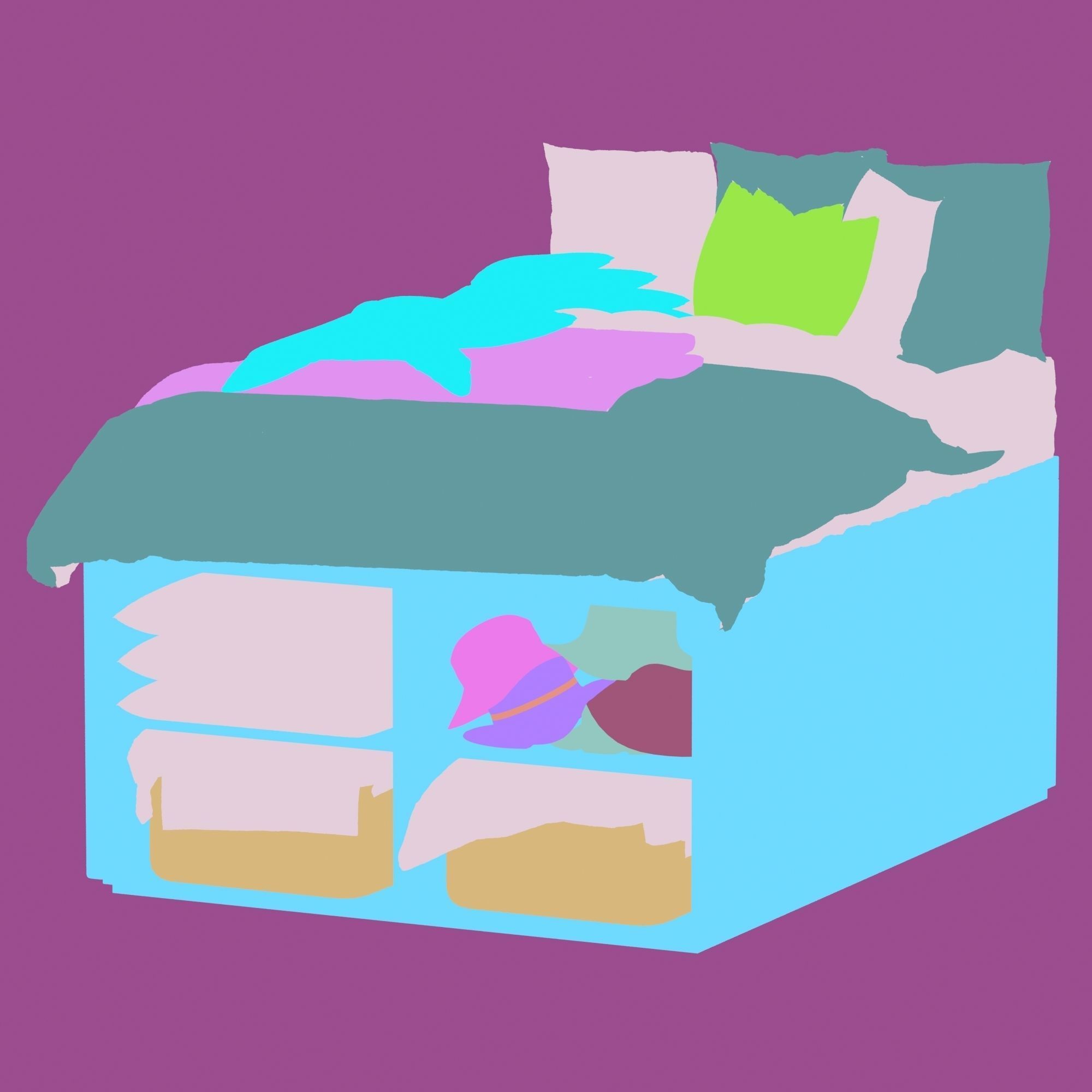 Modernist Captains Bed Low-poly 3D model_6