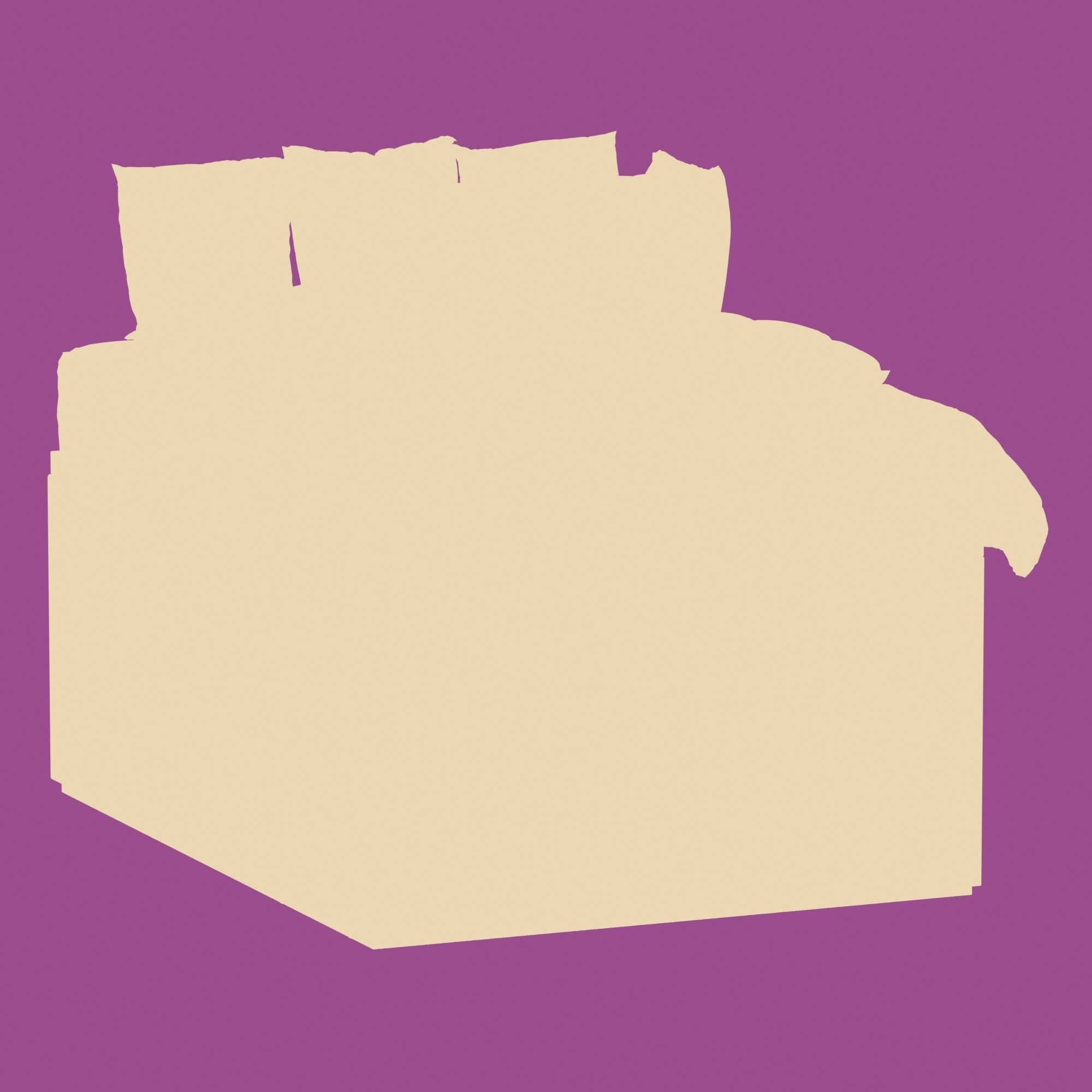 Modernist Captains Bed Low-poly 3D model_8