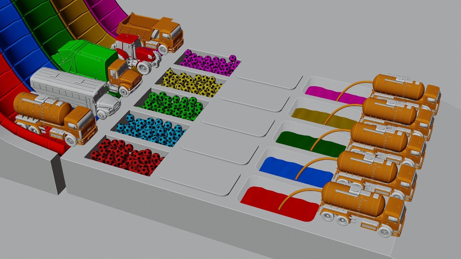 Vehicle Dibbing on the Color pool 3D model_4