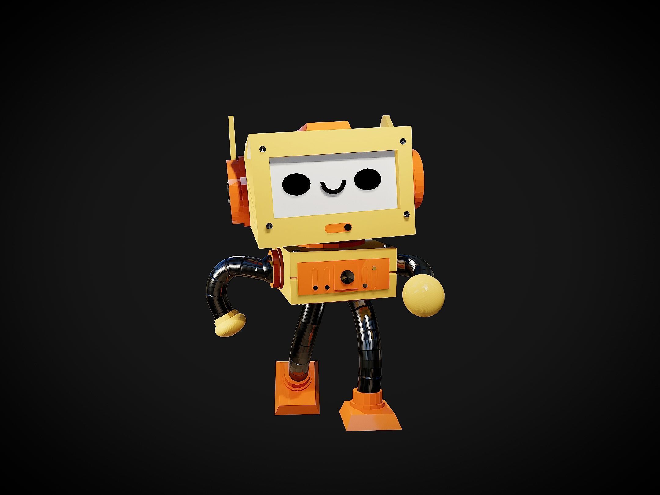 3D small robot 3D model_1