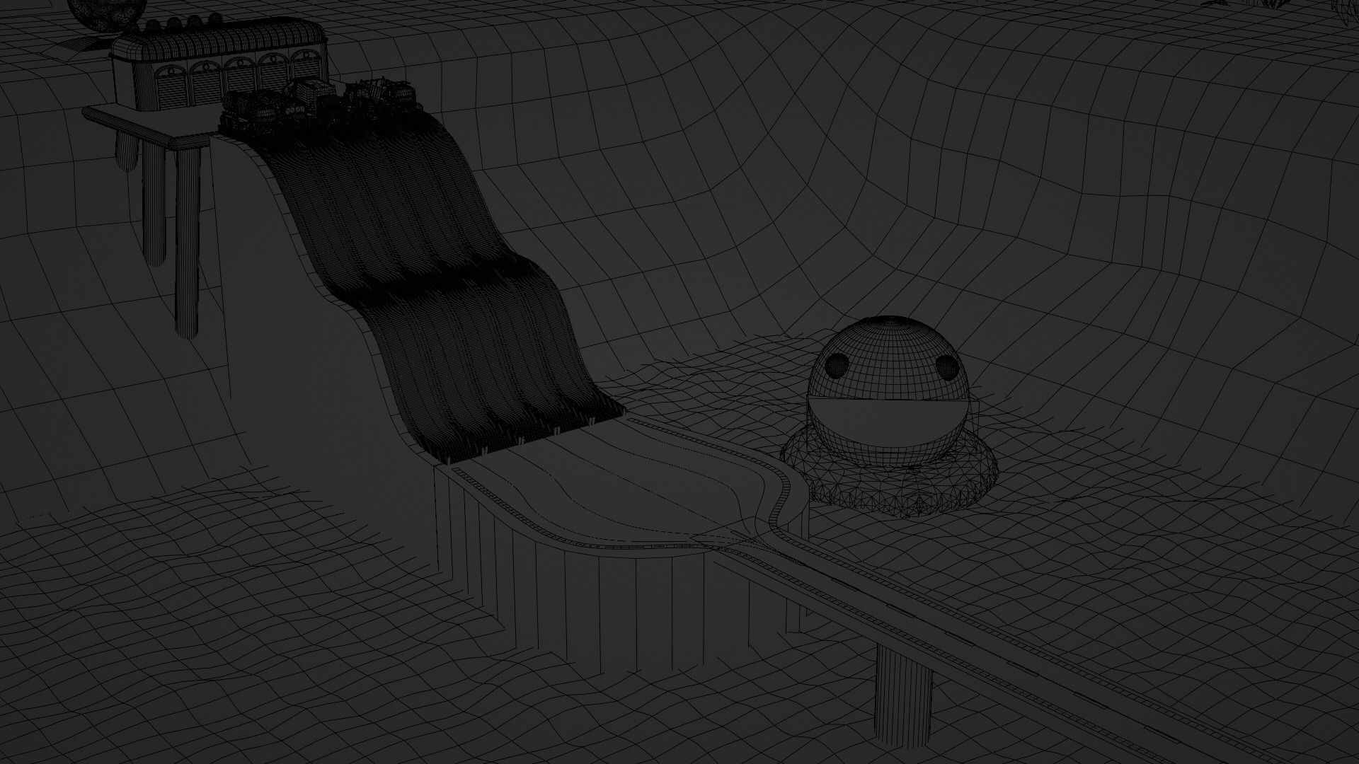 Vehicles Fall in The Pacman Color pool 3D model_4