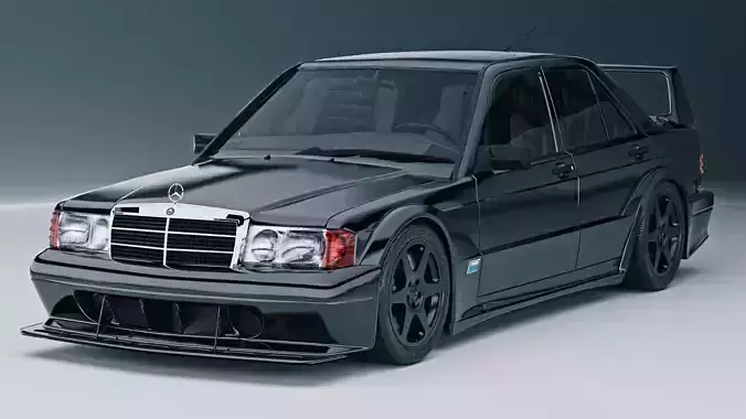 mercedes benz e190 w201 evolution 2 Low-poly 3D model