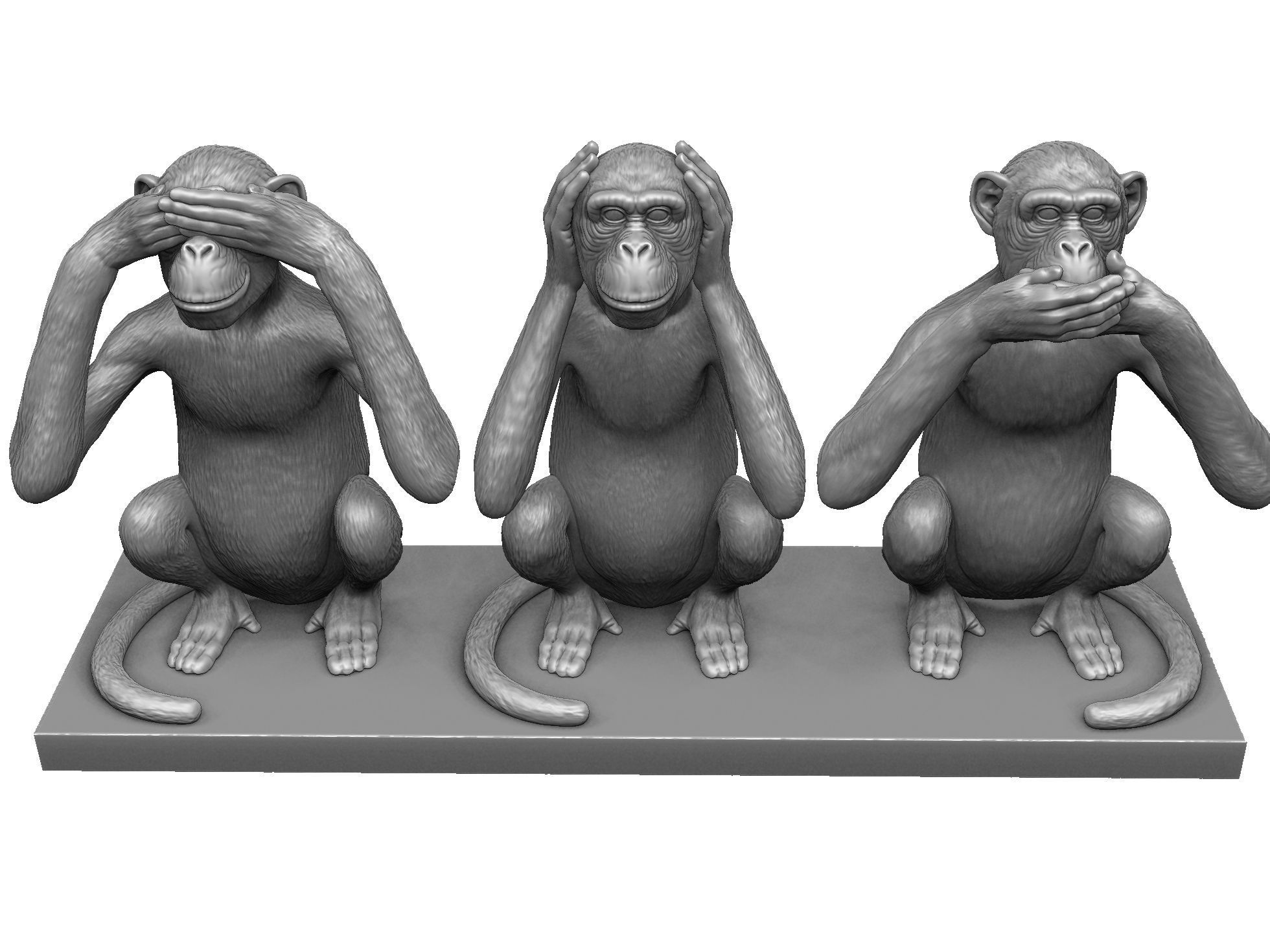 Cant see  dont hear dont talk  STL 3D printing 3D print model_5