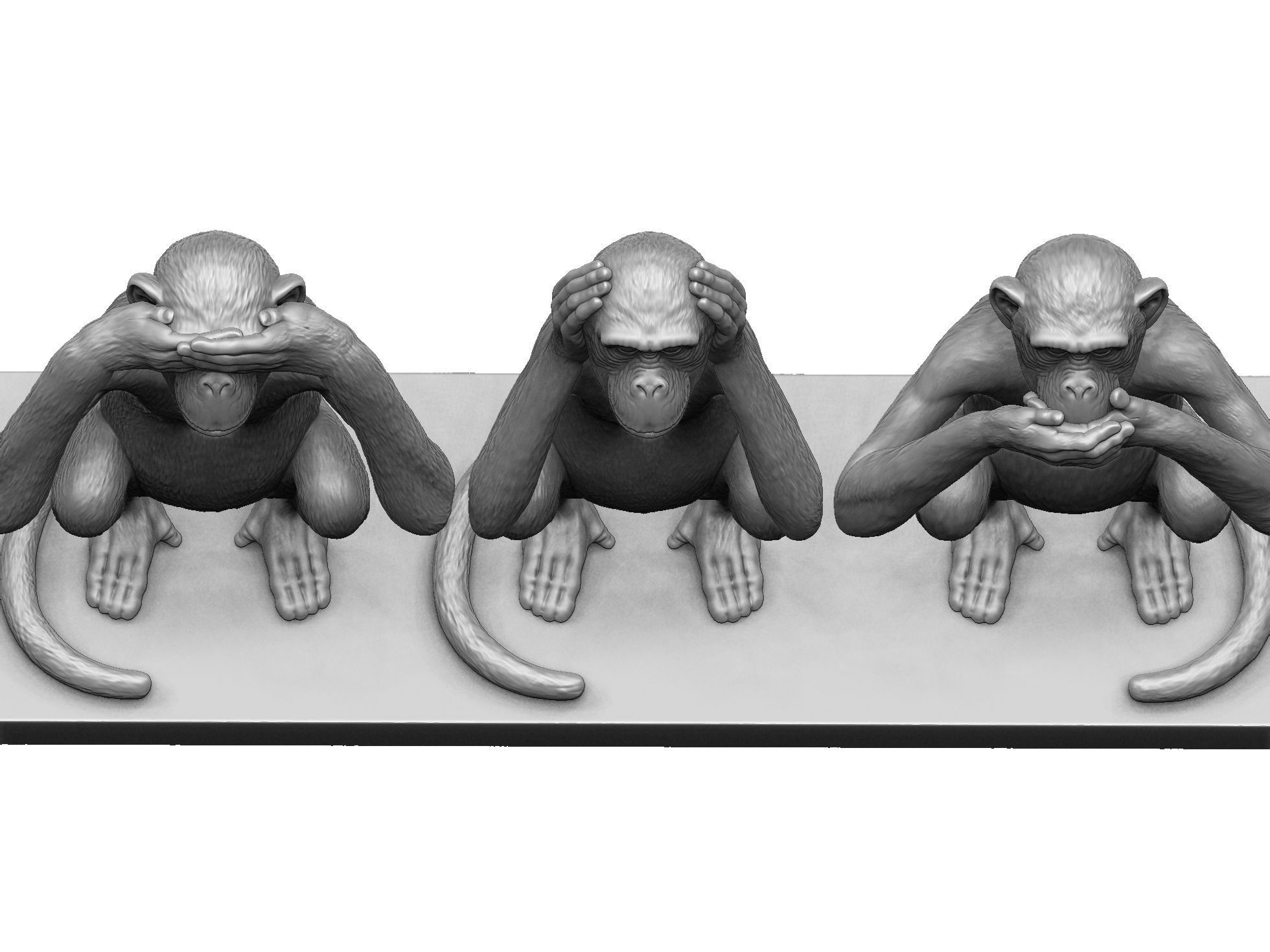 Cant see  dont hear dont talk  STL 3D printing 3D print model_10