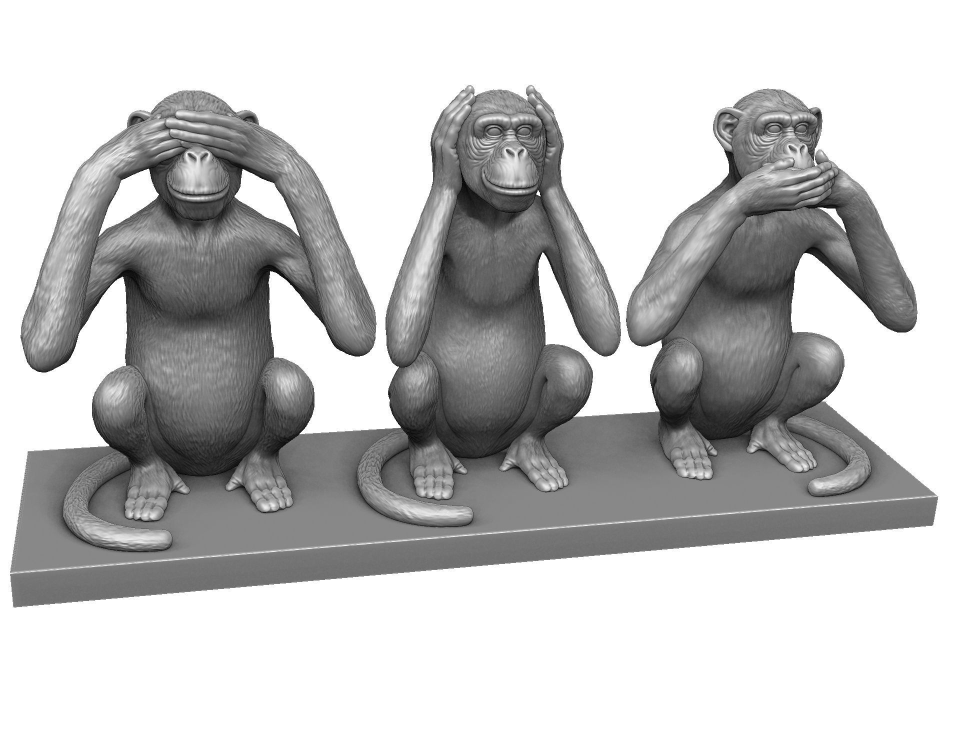 Cant see  dont hear dont talk  STL 3D printing 3D print model_2