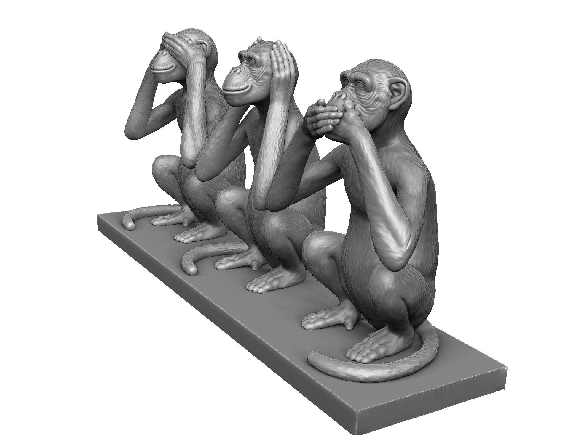 Cant see  dont hear dont talk  STL 3D printing 3D print model_6