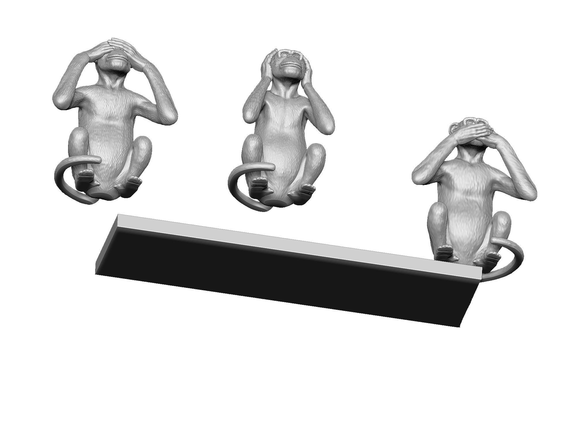 Cant see  dont hear dont talk  STL 3D printing 3D print model_16