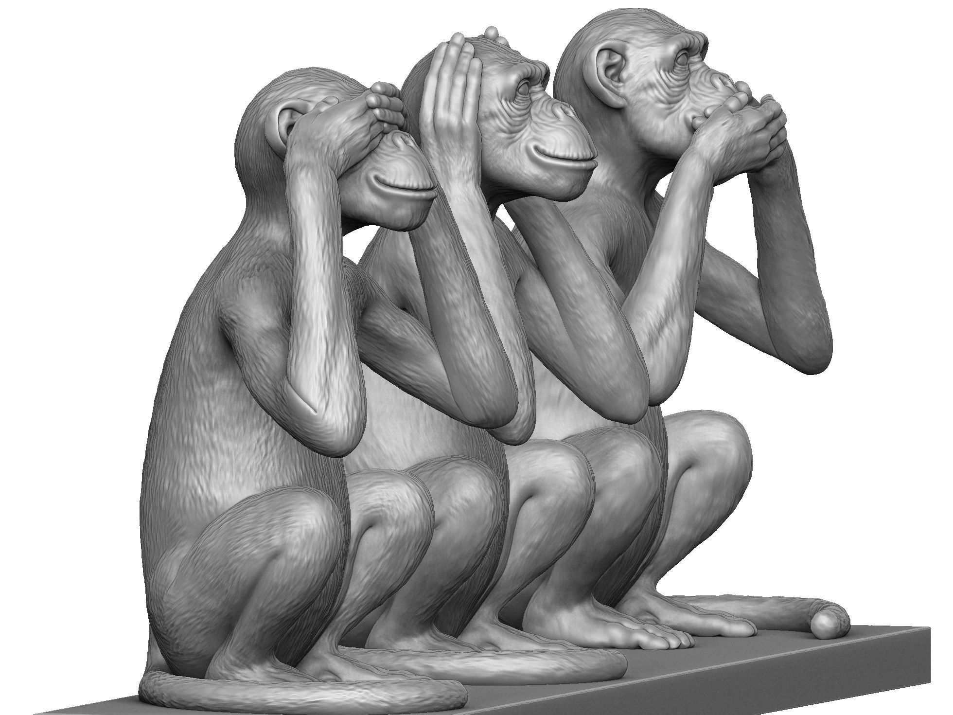 Cant see  dont hear dont talk  STL 3D printing 3D print model_11