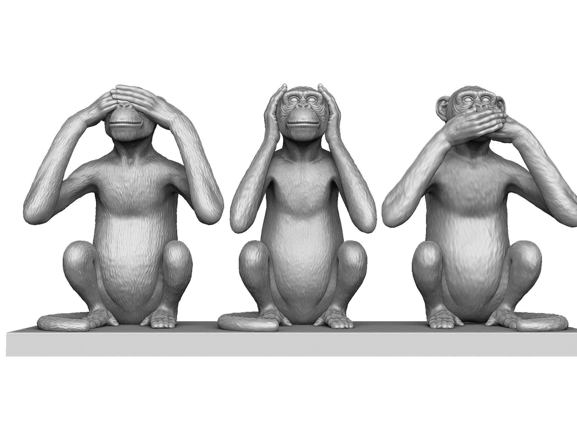 Cant see  dont hear dont talk  STL 3D printing 3D print model_7