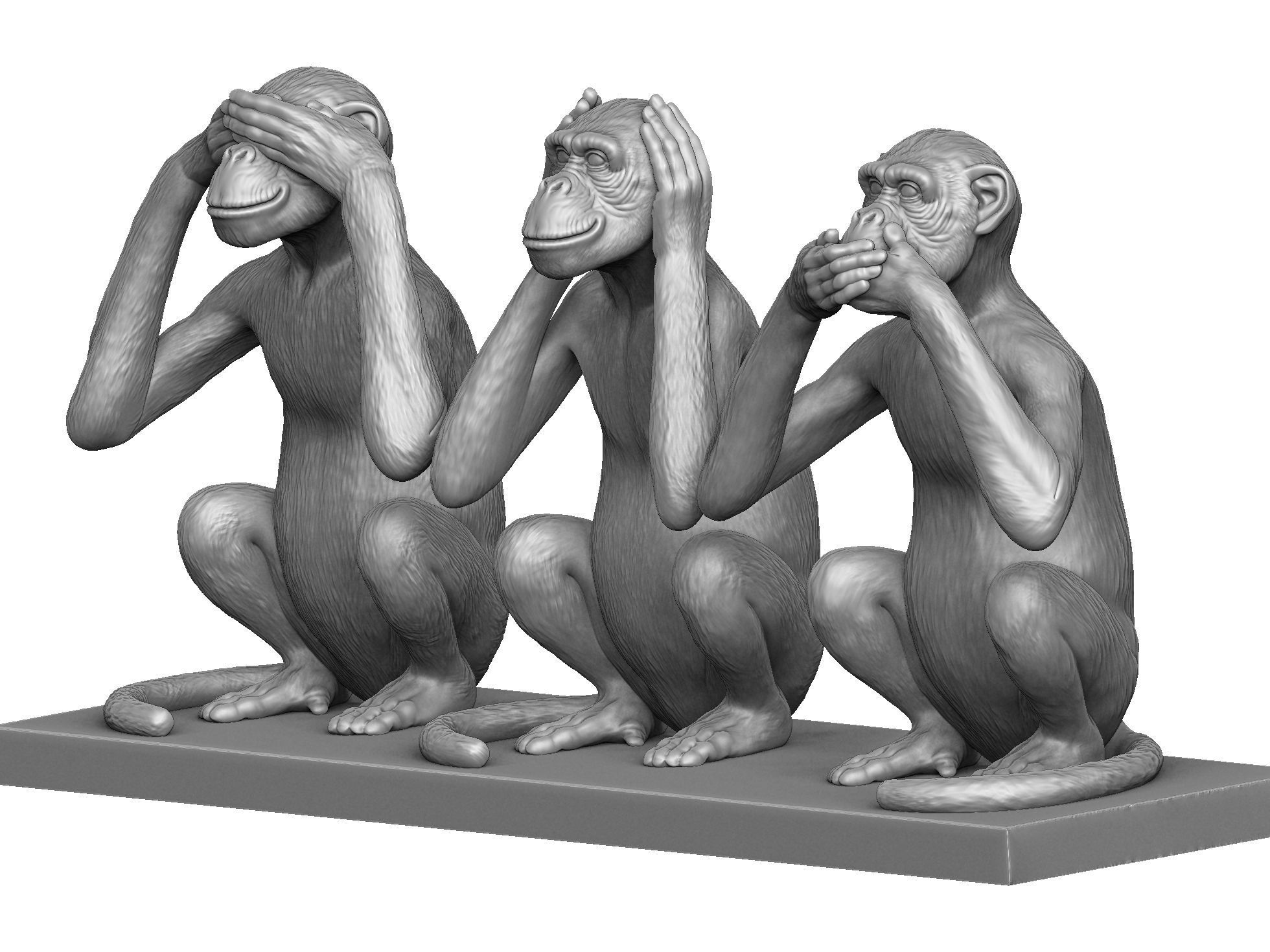 Cant see  dont hear dont talk  STL 3D printing 3D print model_8