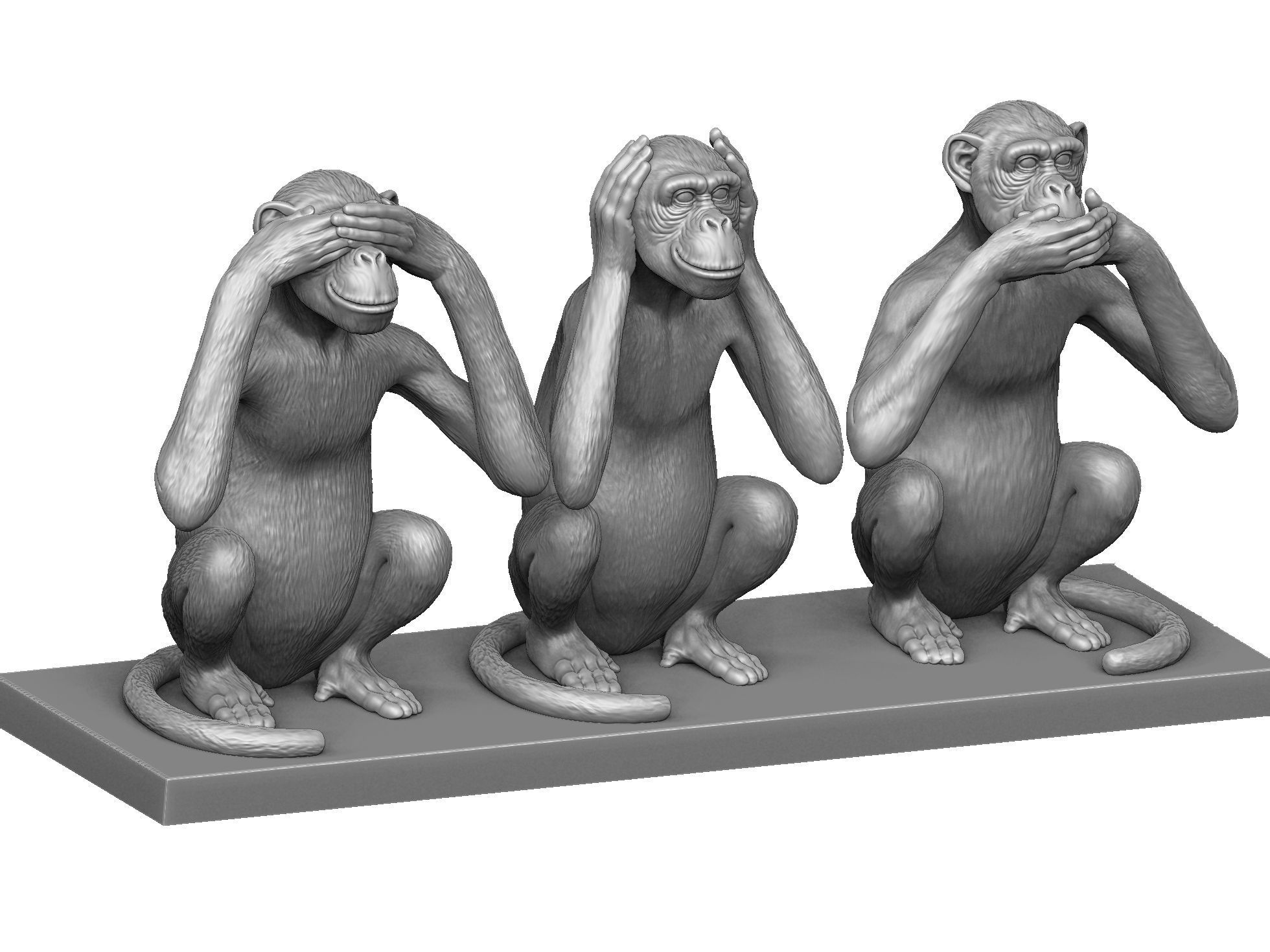 Cant see  dont hear dont talk  STL 3D printing 3D print model_9