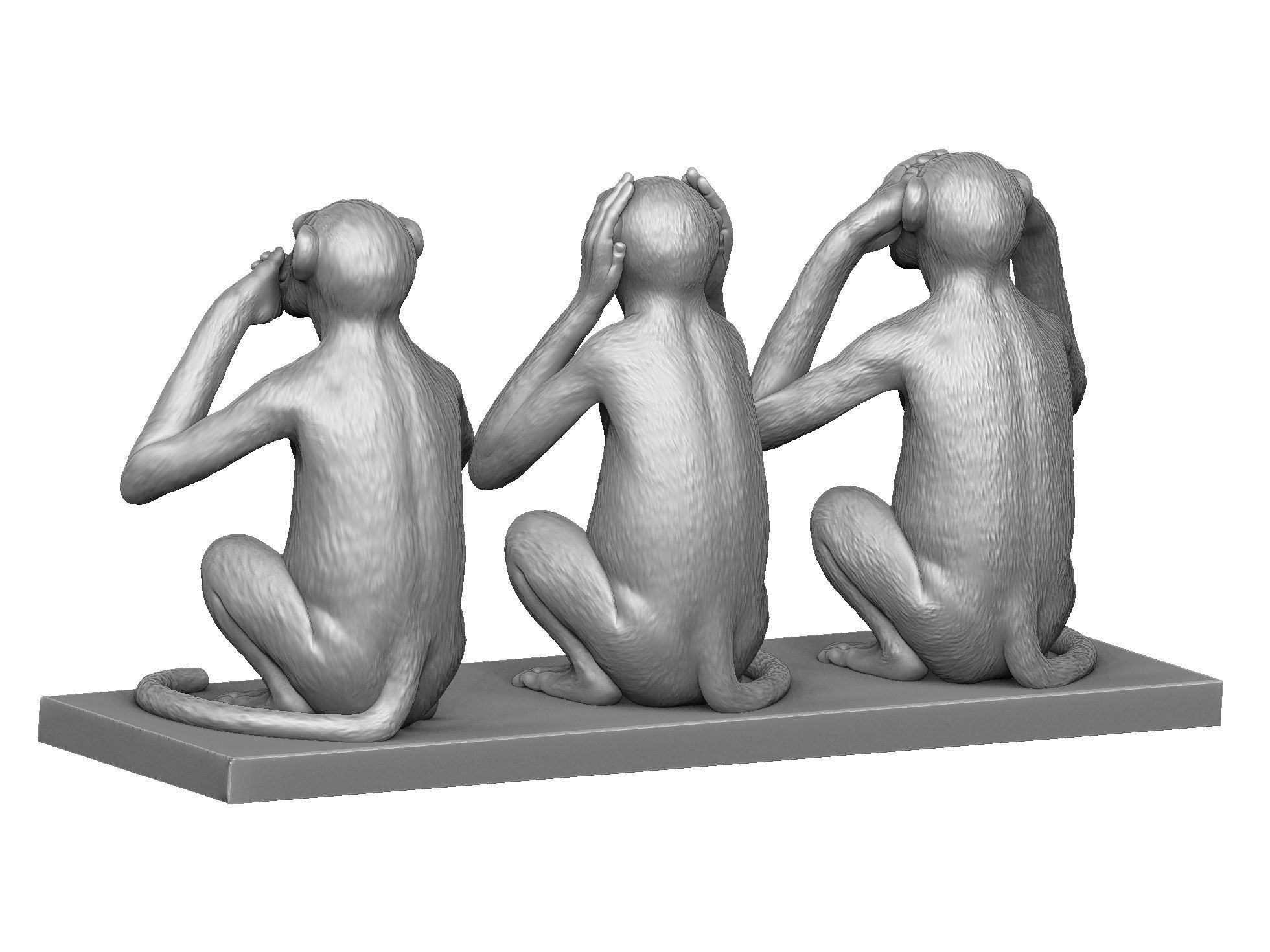 Cant see  dont hear dont talk  STL 3D printing 3D print model_13