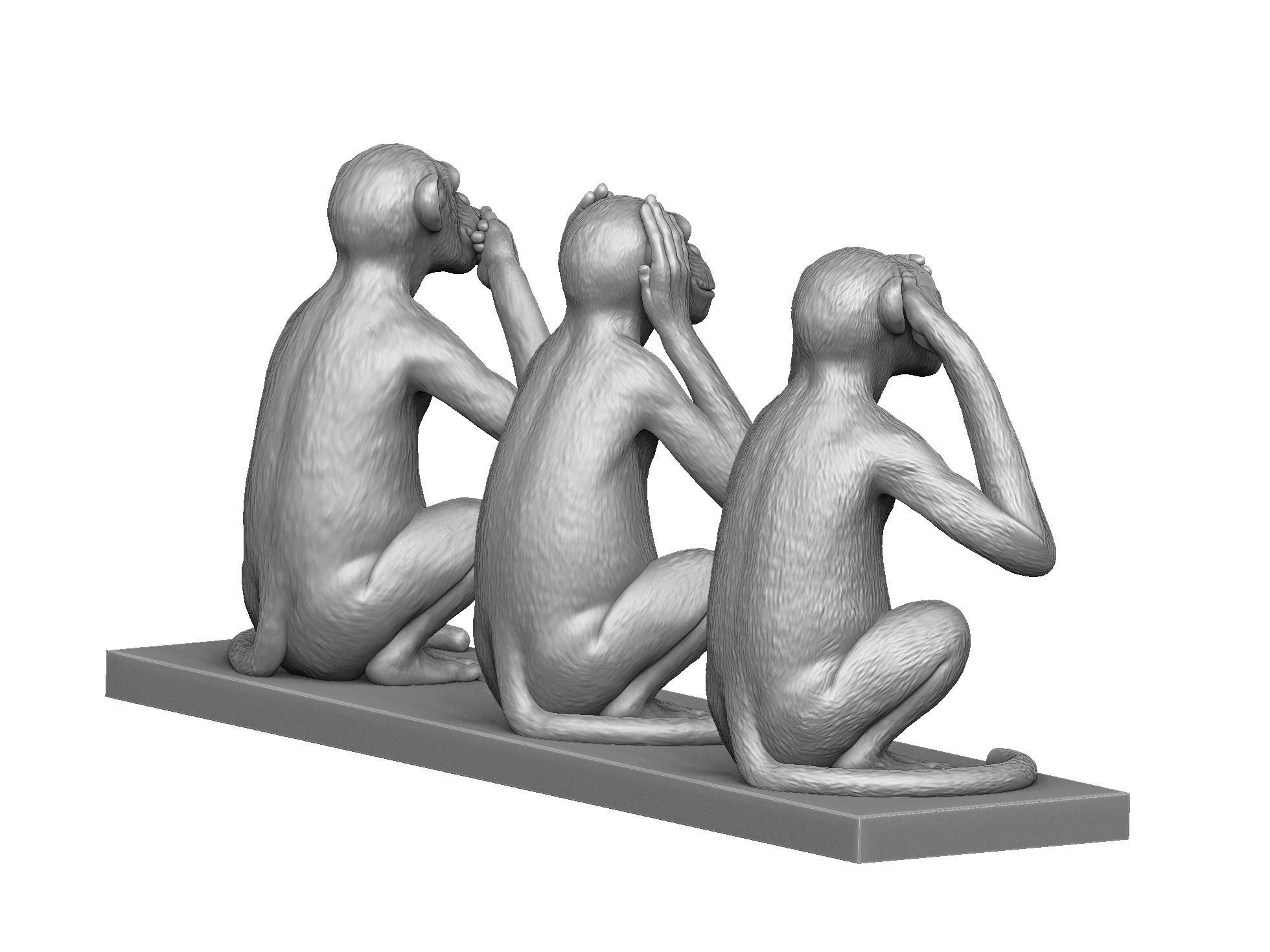 Cant see  dont hear dont talk  STL 3D printing 3D print model_12