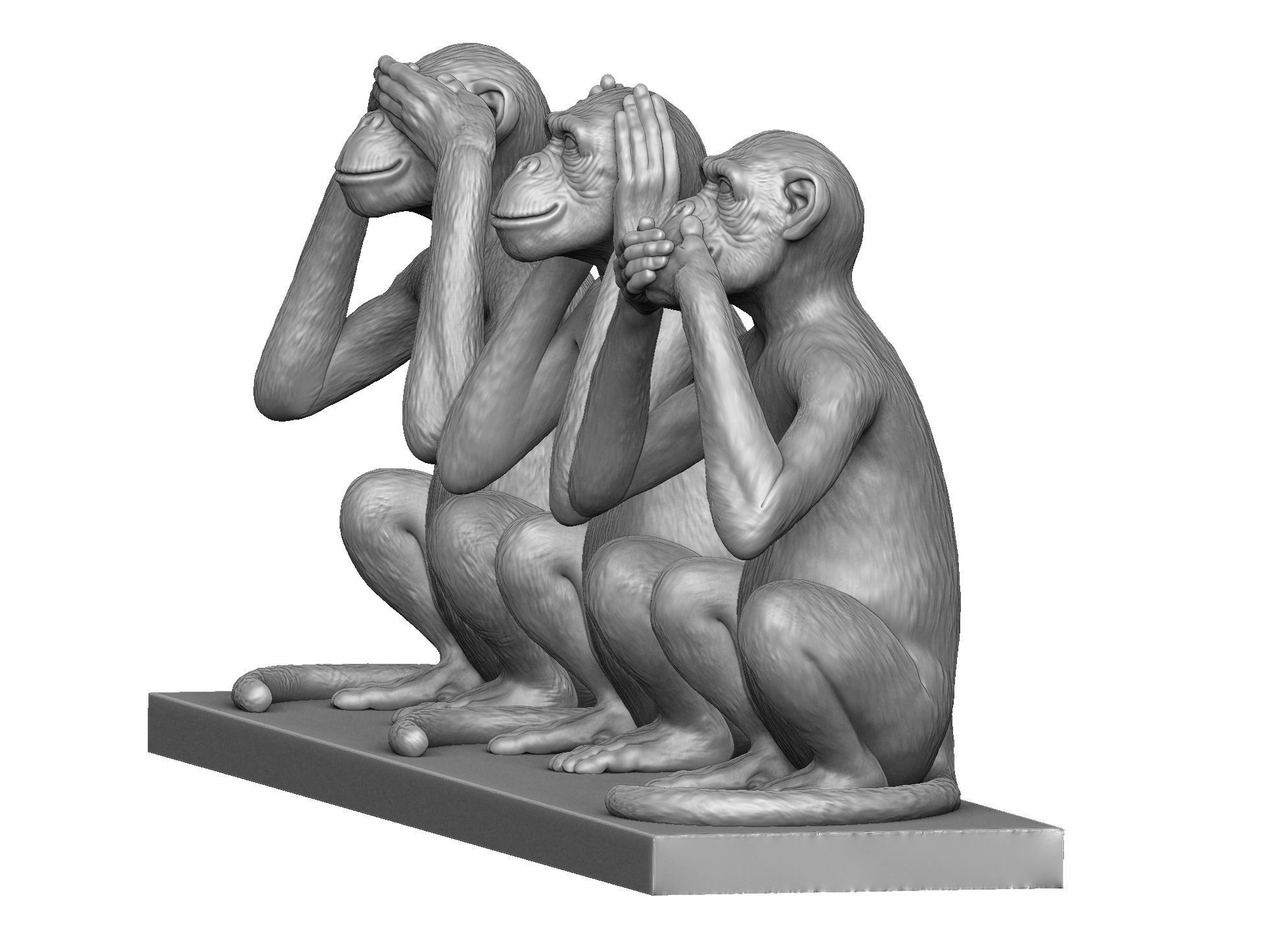 Cant see  dont hear dont talk  STL 3D printing 3D print model_14