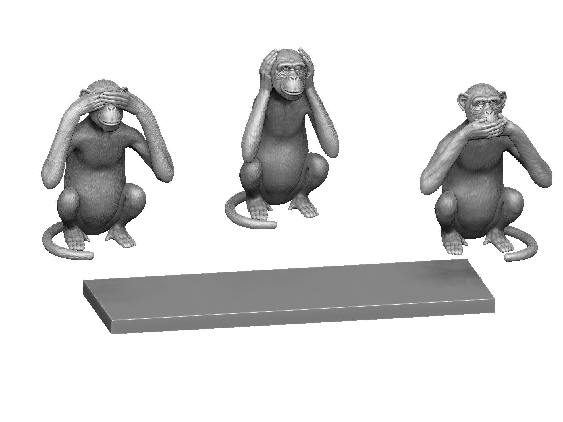 Cant see  dont hear dont talk  STL 3D printing 3D print model_15