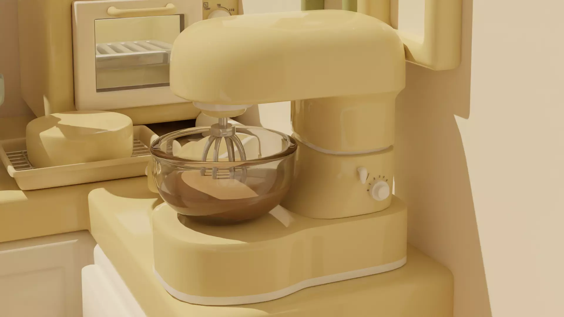 Stand Mixer Cozy Model by Poonsiri Free low-poly 3D model