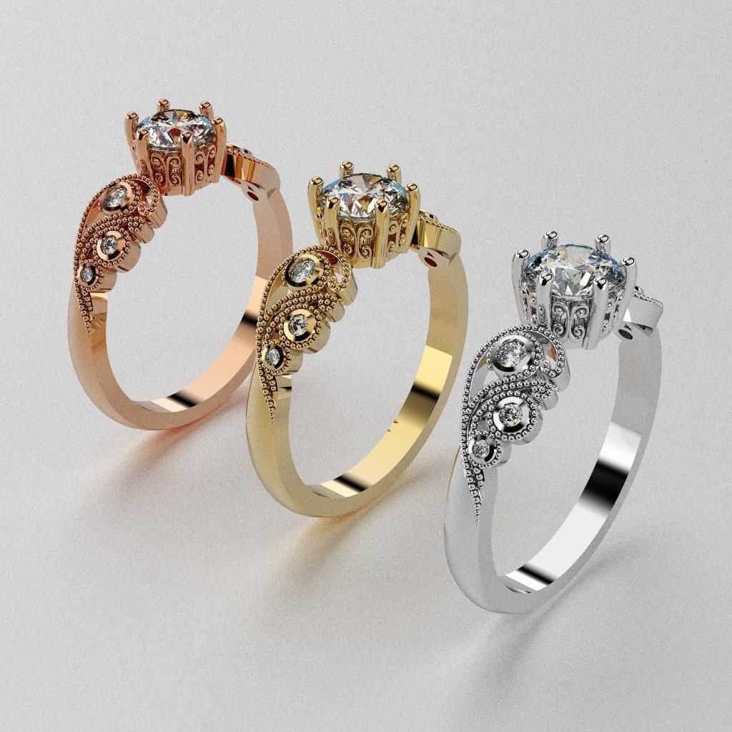 Vintage ring 3D print model_1