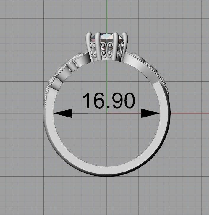 Vintage ring 3D print model_7