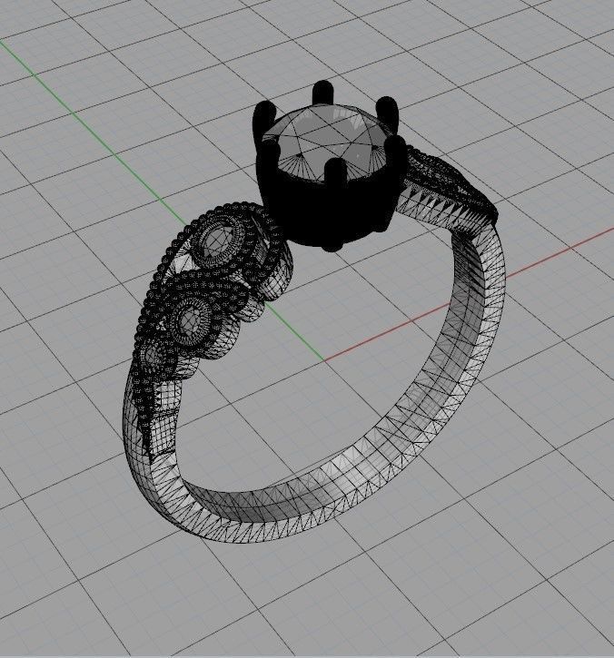 Vintage ring 3D print model_9