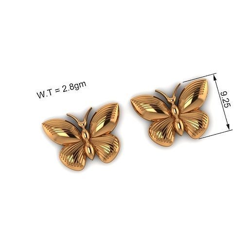 Butterfly Stud Earrings 3D print model
