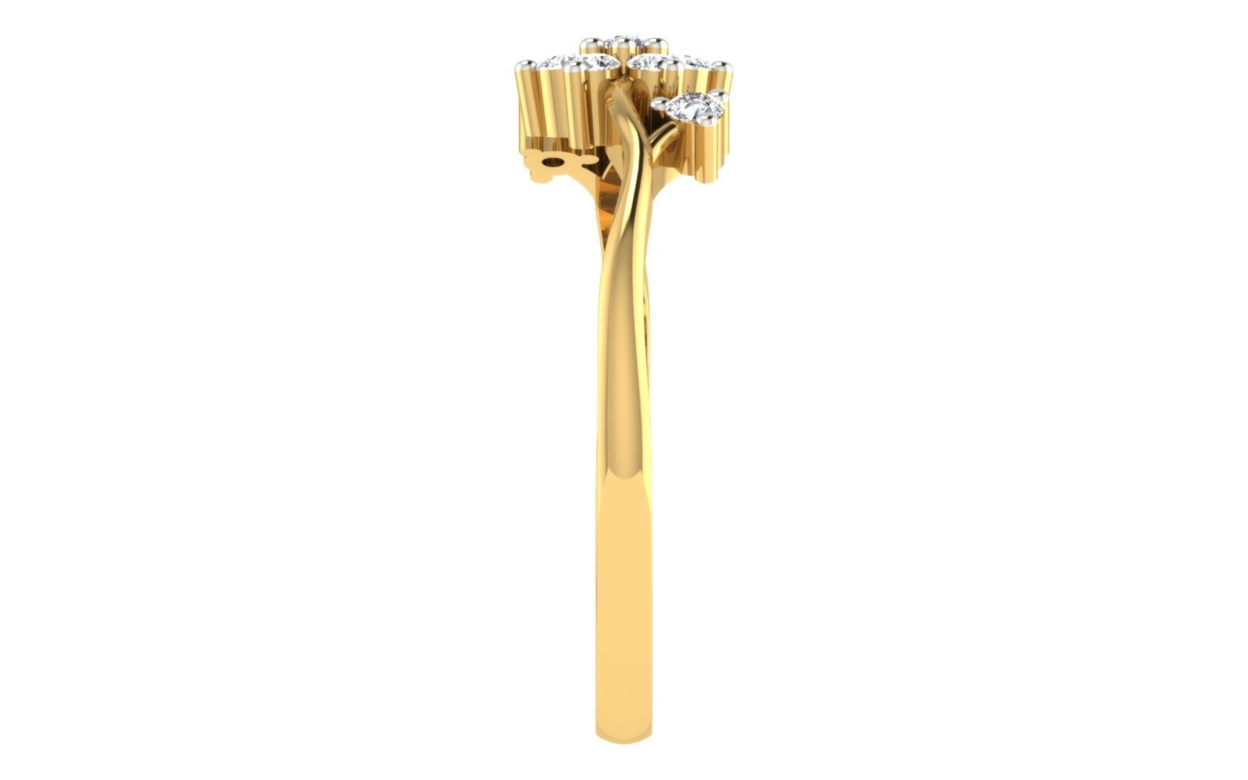 Light Weight Yellow Gold Diamond Ring  -RC RN 1590 3D print model_5