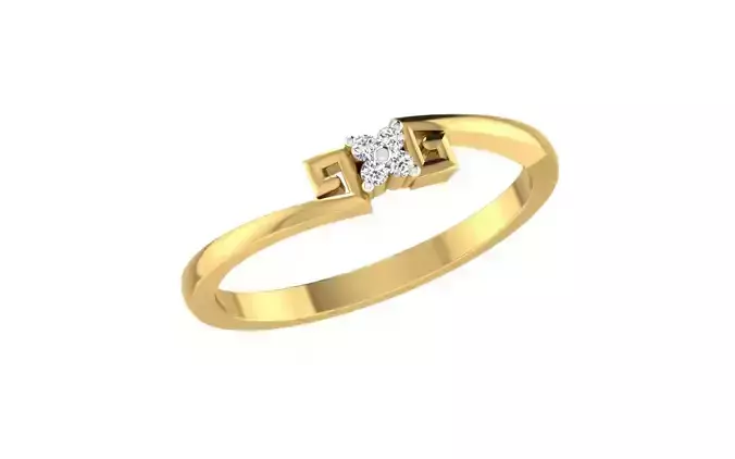 Light Weight Yellow Gold Diamond Ring  3dm and stl   -ZA RN 1360 3D print model