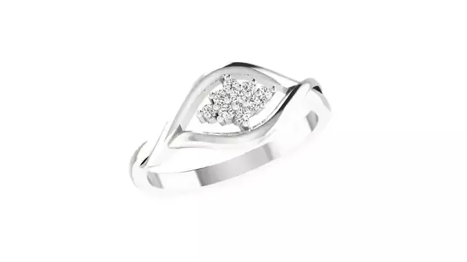 Light Weight White Gold Diamond Ring  -ZA RN 2344
