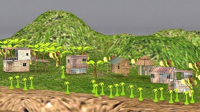 Global Village assets  Low-poly 3D model