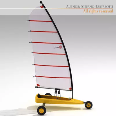 Land yacht 3D model_0