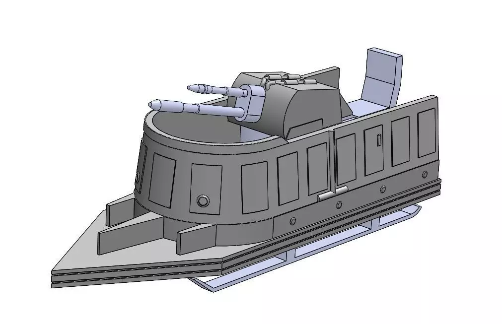 THE LASER SLED FOR 375IN AND 6IN FIGURE DIORAMA 3D print model