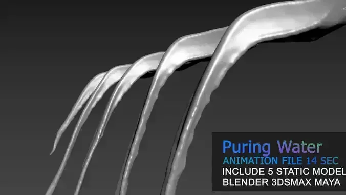 Pouring Water Splashing  Animation 3D model 3D model