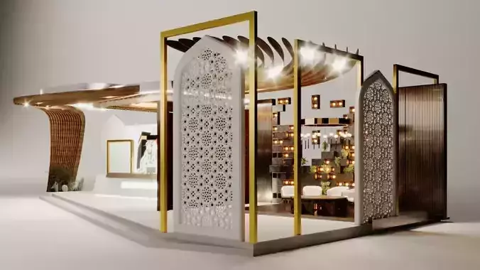 3D Hajj and Umrah Booth Model Islamic Design
