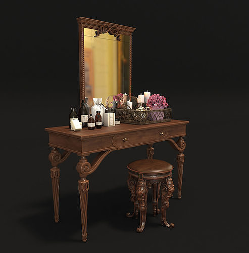 Classic European style Dressing Table 2 3D model