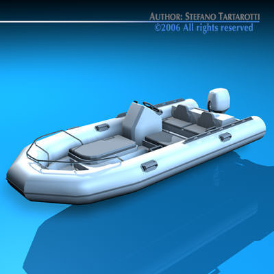 Zodiac boat 3D model_1